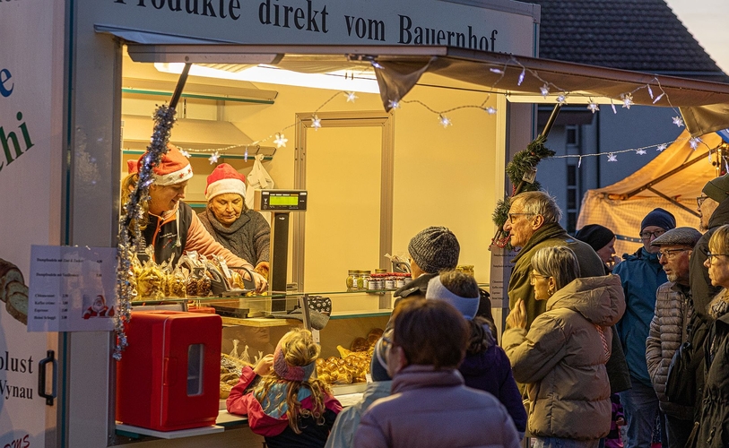 Die Produkte vom Bauernhof waren beliebt.