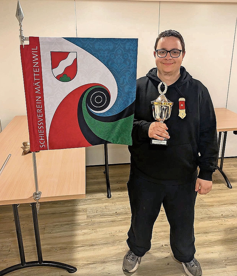 Kris Kuster belegte beim Jungschützenkurs den 1. Platz.bild: Simon Jordi