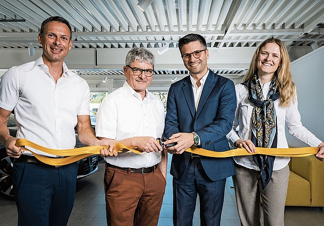 Urs Hürlimann, Toni Mancino, Andrea Caucci und Christin Thier (v.l.) eröffnen den Standort in Zofingen.Bild: Kai Grossmann