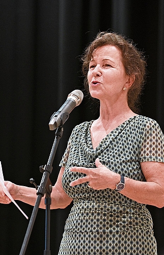 Gemeindeammann Karin Berglas bei ihrer Ansprache.Bilder: Manuel Arnold Gemeindeammann Karin Berglas bei ihrer Ansprache.Bilder: Manuel Arnold