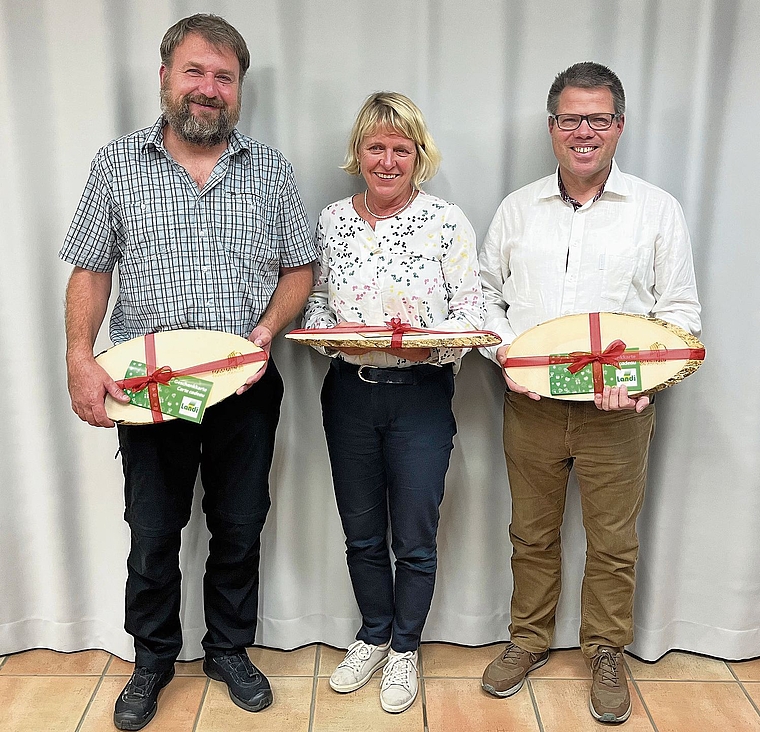 Mit Dank aus dem FBRZ-Vorstand verabschiedet: Patrik Siegrist, Christiane Guyer und Stephan Wullschleger (v. l.)Bild: ZVG