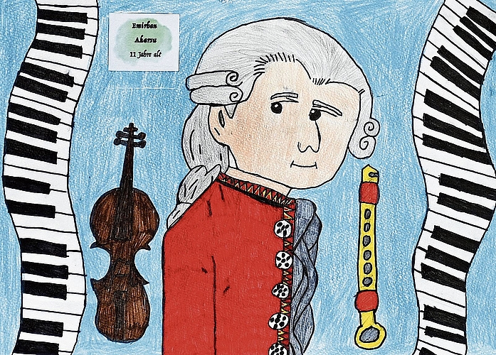 Schülerinnen und Schüler aus Aarburg gestalteten zur 20-Jahr-Feier des Schweizer Mozartwegs schöne Illustrationen. bild: Manuel Arnold