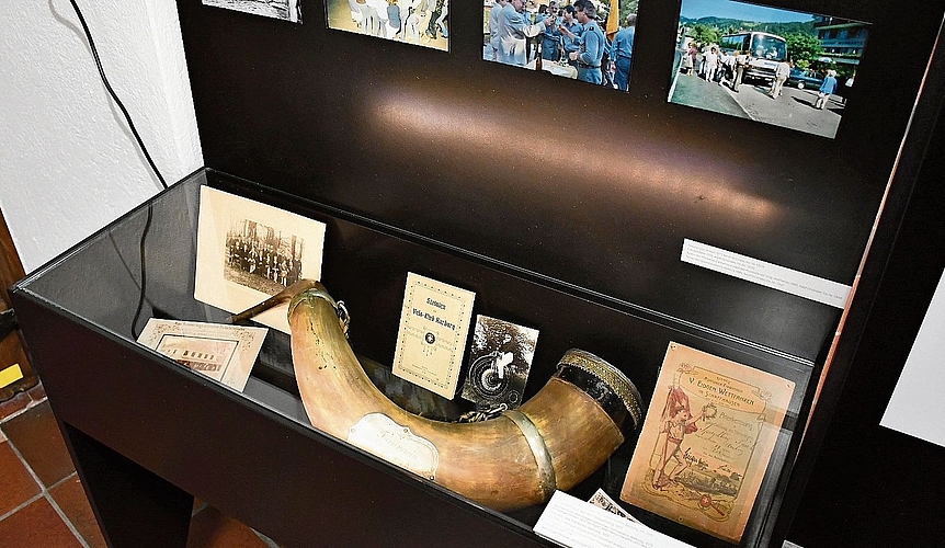 Das gewaltige Trinkhorn des Turnvereins Aarburg.Bild: Janine Mueller