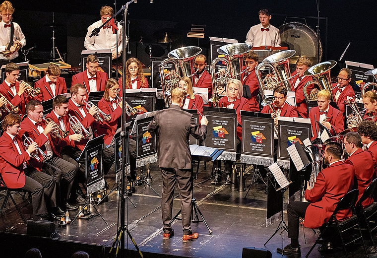Die Brass Band MG Reiden spielte vor begeistertem Publikum.Bild: Etienne Bornet