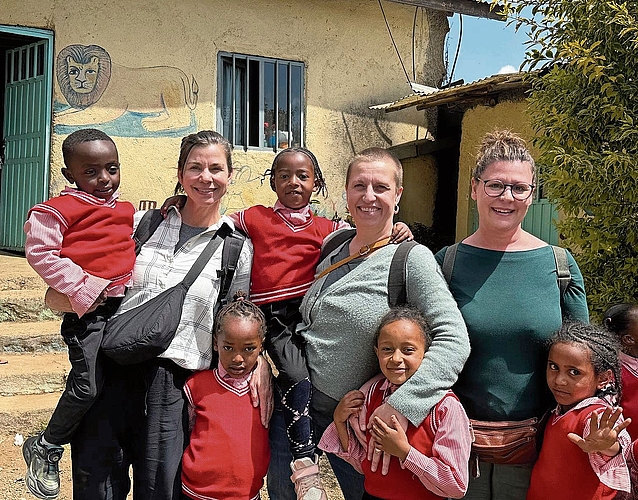 Ein Besuch im Kindergarten.Bilder: zvg