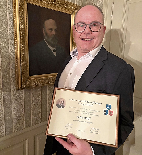 Felix Muff, neuer Ehrengesellschafter.Bilder: Zvt Felix Muff, neuer Ehrengesellschafter.Bilder: Zvt