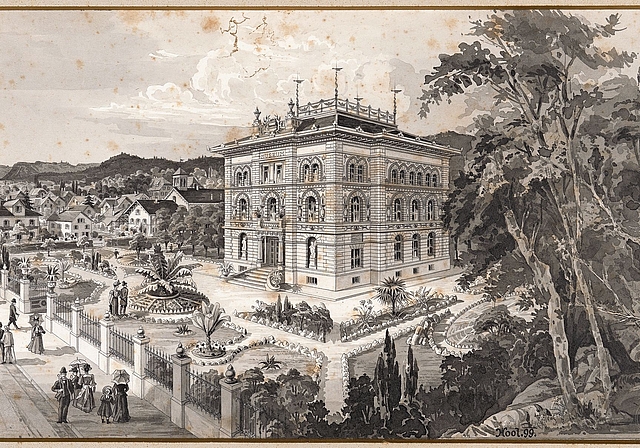 Erste visionäre Darstellung des geplanten Museums vom Zofinger Zeichner Hans Holl, 1899.Bild: zvg / Museum Zofingen