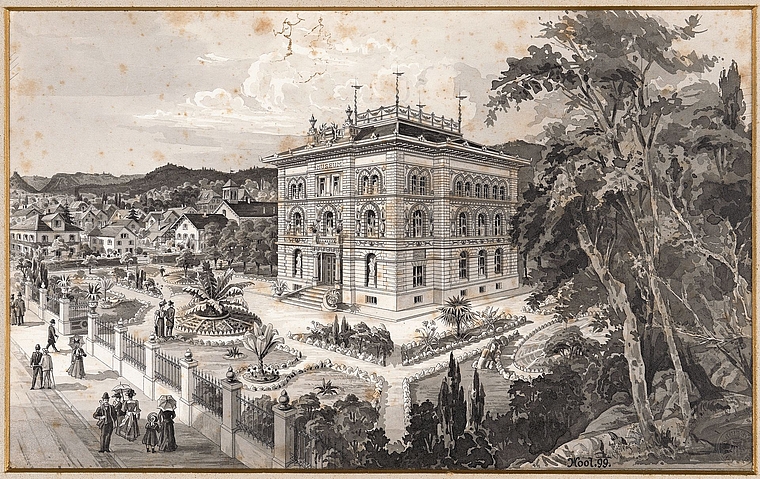 Erste visionäre Darstellung des geplanten Museums vom Zofinger Zeichner Hans Holl, 1899.Bild: zvg / Museum Zofingen