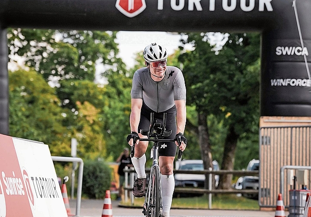Nach 1005 Kilometer traf David Tschan am Ziel in Schaffhausen ein.bild: zvg