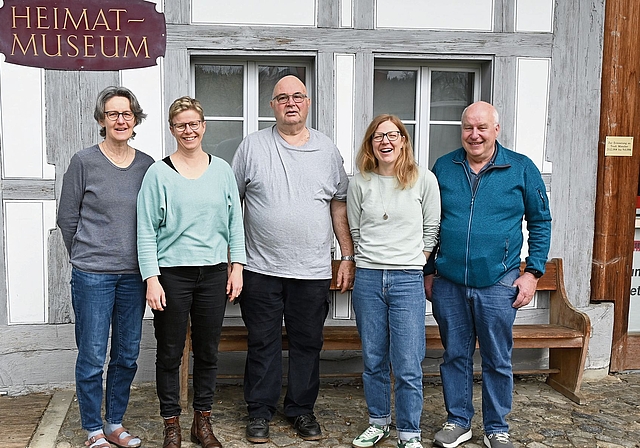 Organisieren gemeinsam das Miescherheimetfest (v.l.): Barbara Zinniker, Barbara Wiget-Liebi, Hanspeter Sommer, Fabienne Bühlmann und Thomas Oschwald.  Bild: thomas Fürst