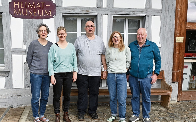 Organisieren gemeinsam das Miescherheimetfest (v.l.): Barbara Zinniker, Barbara Wiget-Liebi, Hanspeter Sommer, Fabienne Bühlmann und Thomas Oschwald.  Bild: thomas Fürst