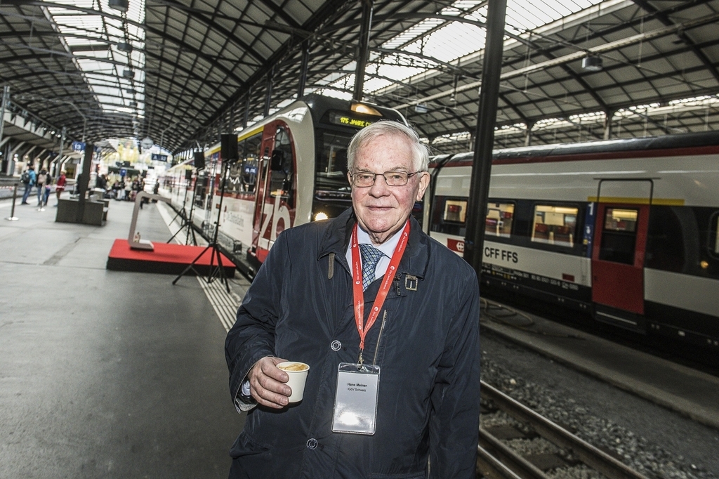 Hans Meiner, Mitinitiant Taktfahrplan bei den SBB und ehemaliger Direktor SGV. Vor 40 Jahren wurde der Taktfahrplan im ÖV in der Schweiz nach zehnjähriger Planung eingeführt.