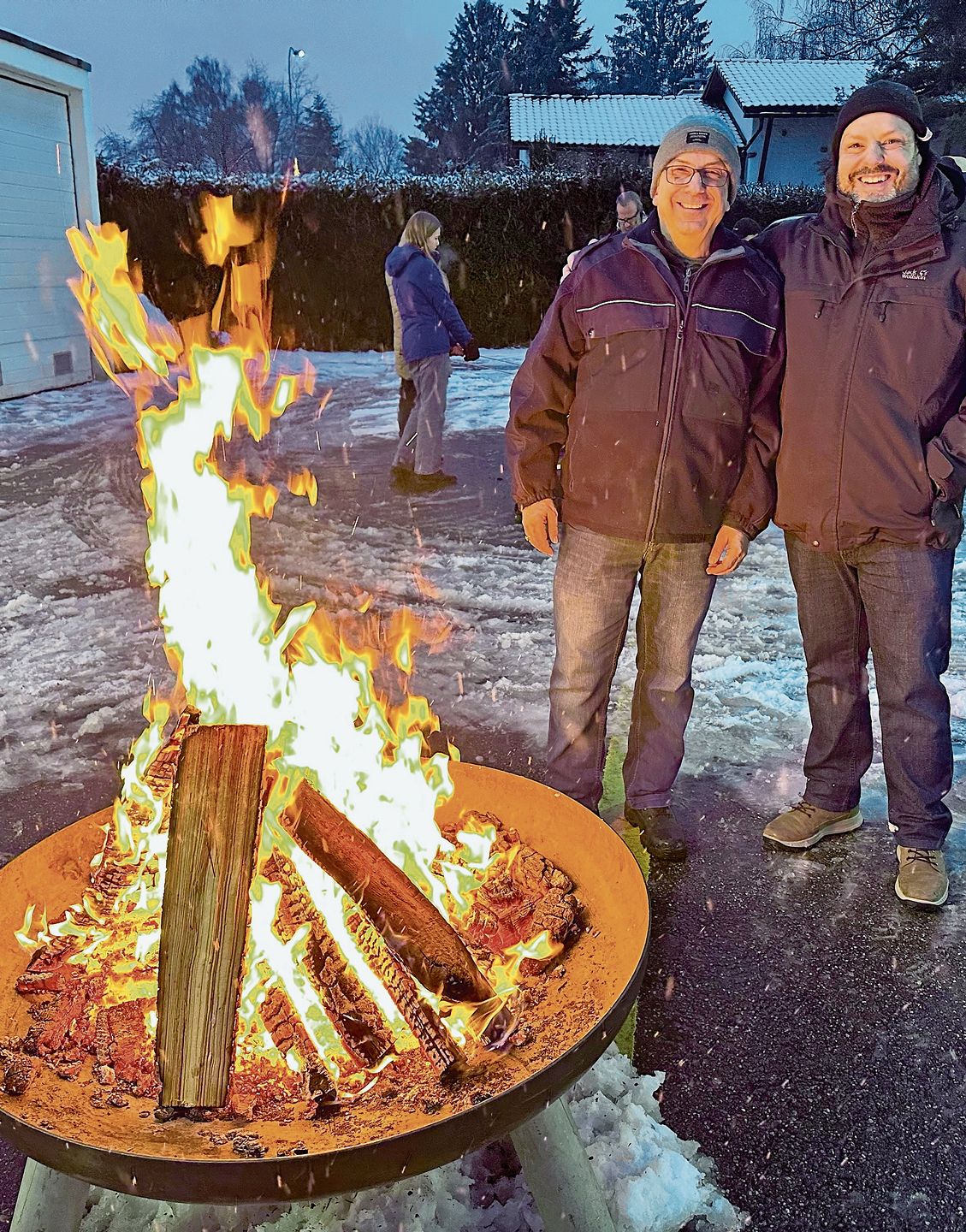 Ruggero Zähringer (links) freute sich über den Besuch von Luigi Mangieri, dem Kommandanten der Stützpunktfeuerwehr Zofingen.