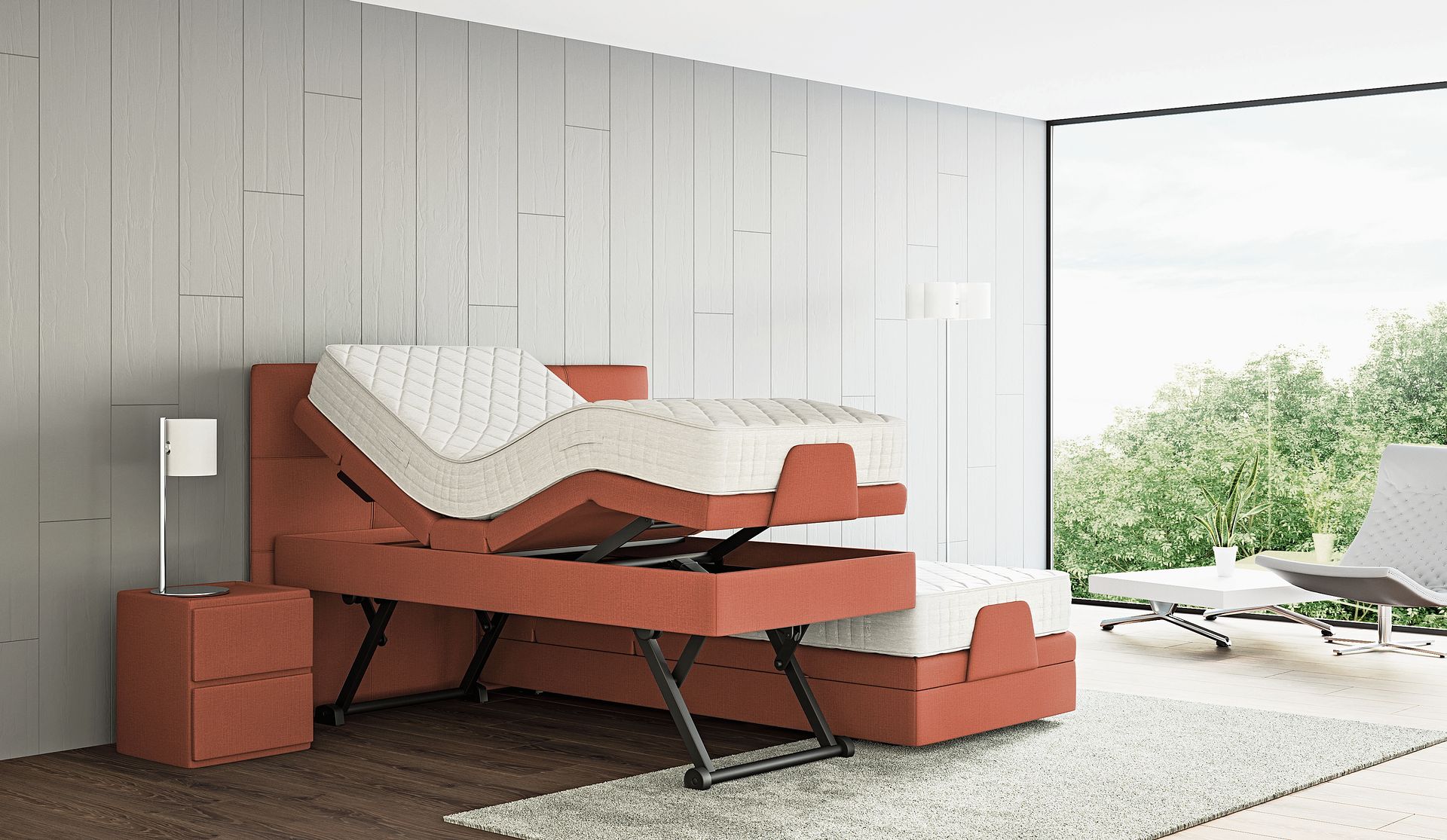 Das Bett EOS Relax von Philrouge verbindet aussergewöhnlichen Komfort mit beeindruckender Flexibilität.