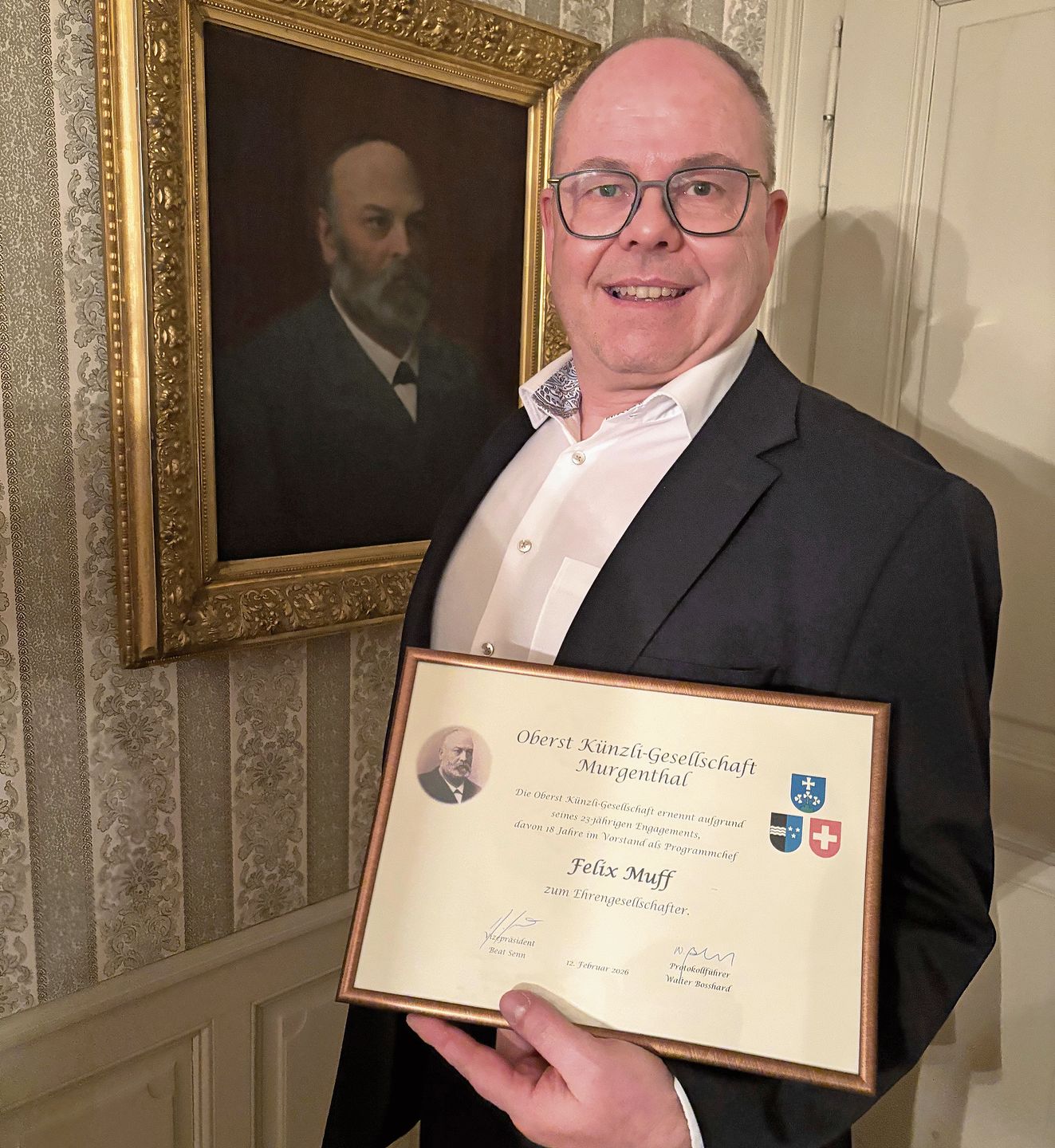 Felix Muff, neuer Ehrengesellschafter.Bilder: Zvt Felix Muff, neuer Ehrengesellschafter.Bilder: Zvt