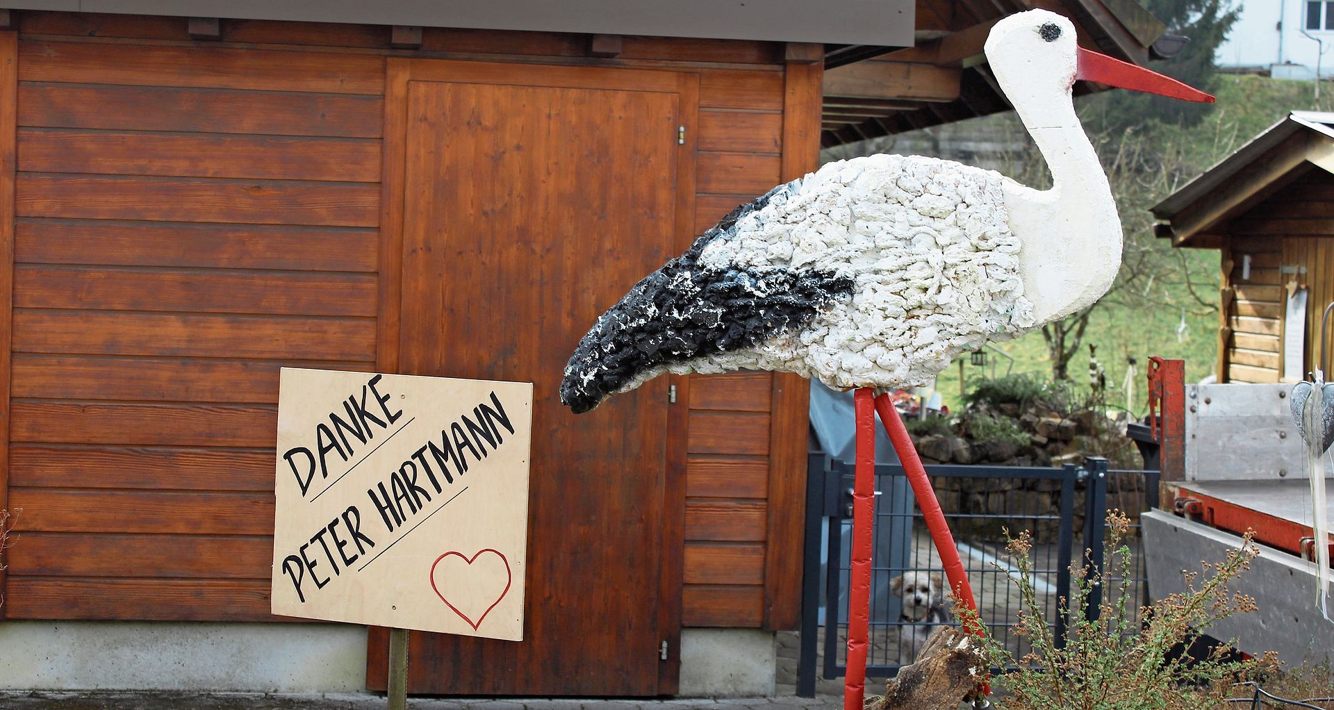 Auch hier wird dem Storchenvater für seine Arbeit gedankt.Bild: Rafael Hüssy