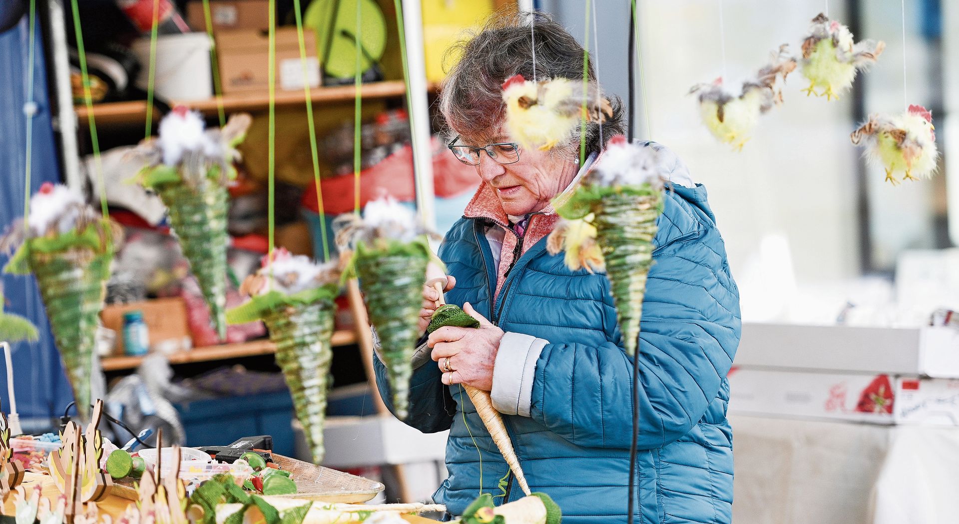 Handgemachte Osterdekorationen erfreuten das Publikum.BILDer: Manuel Arnold