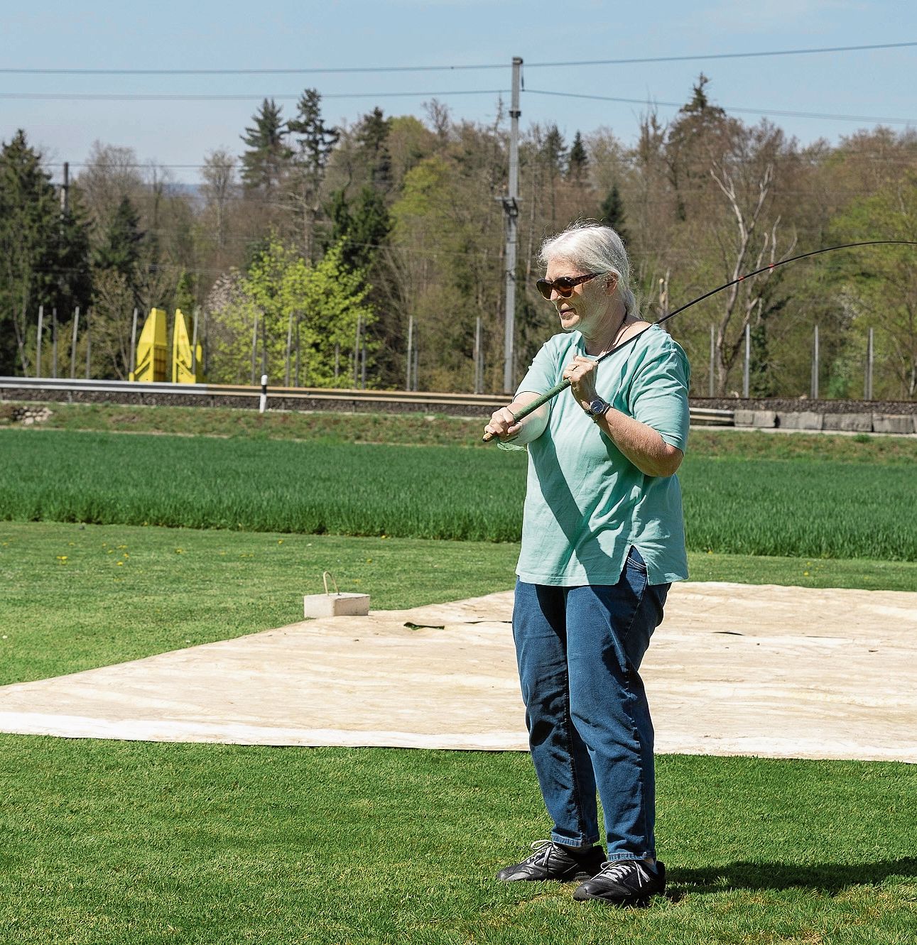 Trockenübung – erst einmal das Gefühl für den Stecken kriegen.