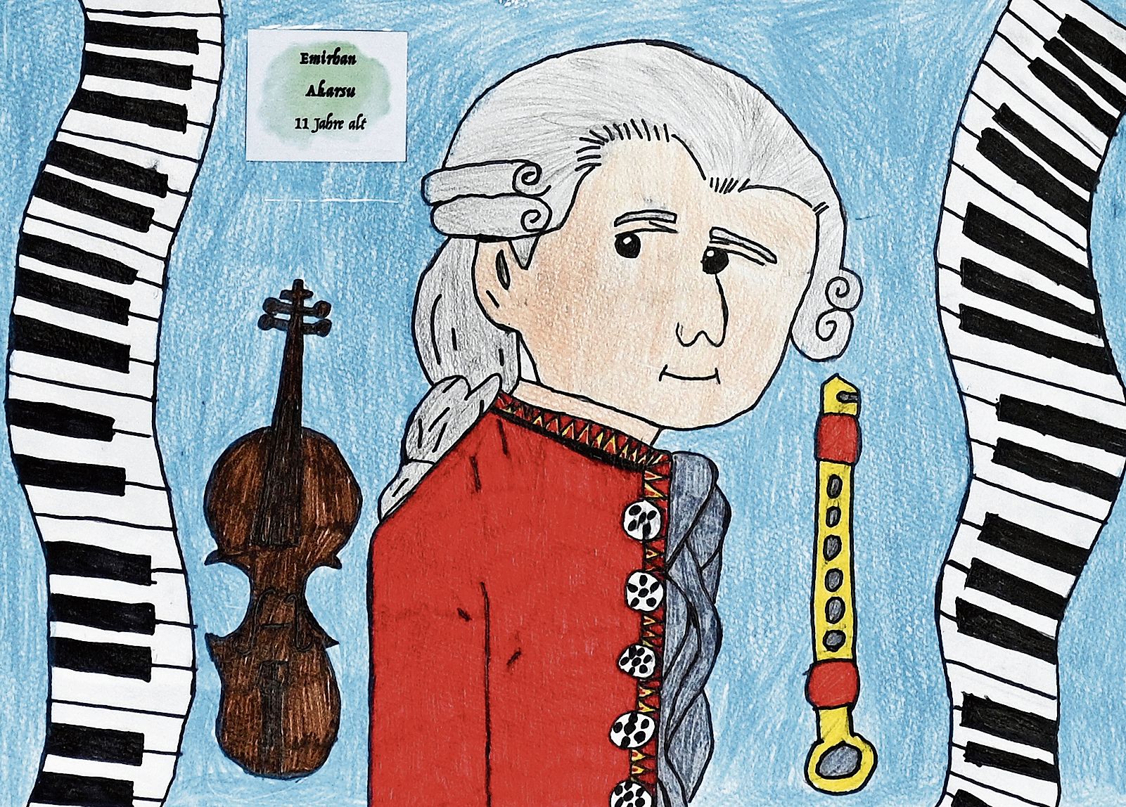 Schülerinnen und Schüler aus Aarburg gestalteten zur 20-Jahr-Feier des Schweizer Mozartwegs schöne Illustrationen. bild: Manuel Arnold